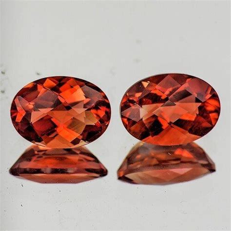 7x5 Mm Oval Checker 2 Pieces Natural Intense Reddish Orange Andesine