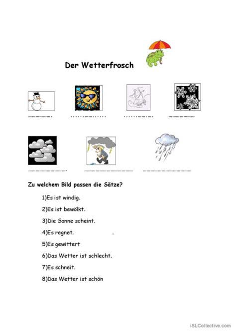 7 Temperatur Deutsch DAF Arbeitsblätter pdf doc