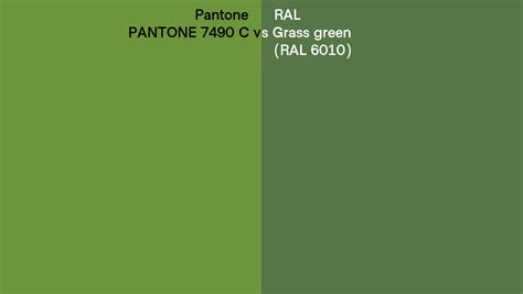 Pantone 7490 C Vs Ral Grass Green Ral 6010 Side By Side Comparison