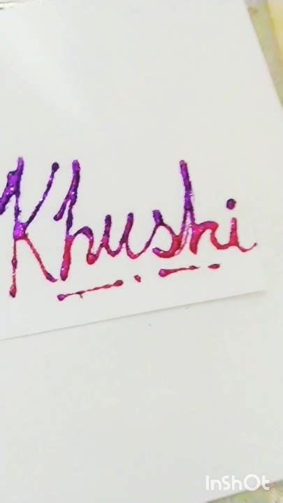 Glitter Calligraphy With Name Khushicalligraphyglitteringshortsyt