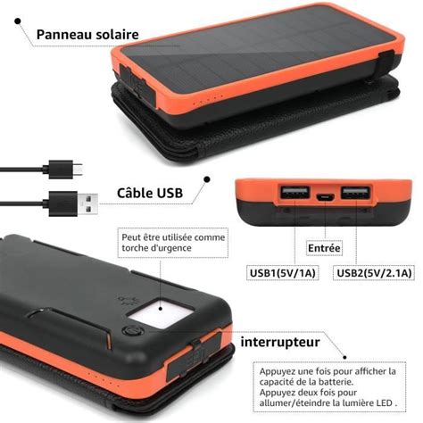 Magic Batterie Externe Mah Chargeur Solaire Chargeur De