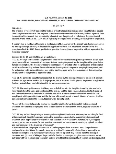 G R No 5060 January 26 1910 The United States Plaintiff And Appellee Vs Luis Toribio