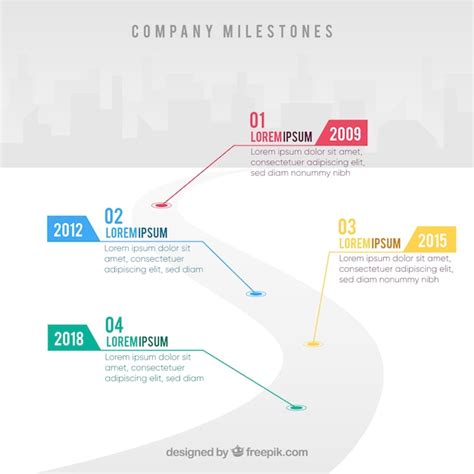 Free Vector Colorful Company Milestones With Flat Design