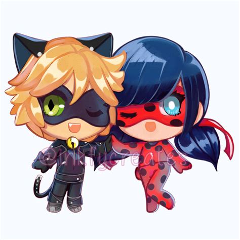 Miraculous Ladybug Chibis Chat Noir And Ladybug By Inkfy On Deviantart