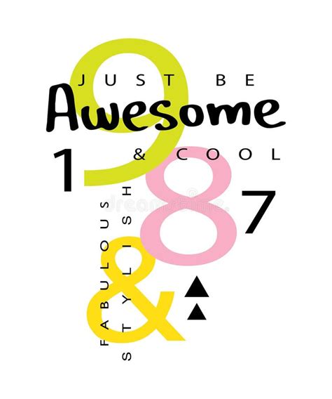 Awesome T Shirt Graphics Slogan Textile Vector Print Design Stock