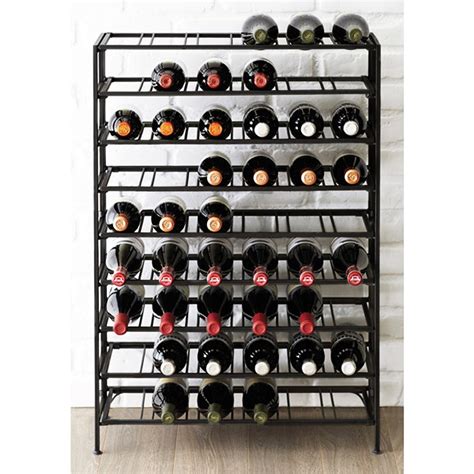 54 Bottle Connoisseurs Deluxe Large Foldable Black Metal Wine Rack