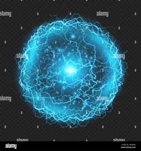 Realistic Powerful Electrical Discharge Lightning Strike Impact Sphere