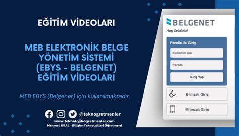 Meb Elektronik Belge Y Netim Sistemi Ebys Belgenet E Itim Videolar