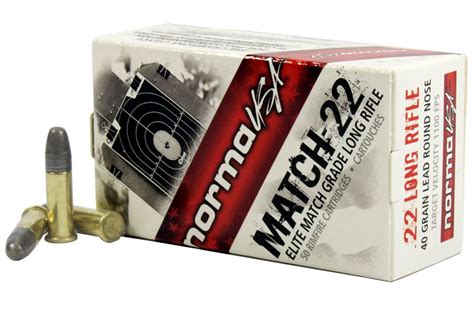 Norma Usa 22lr 40 Gr Lead Round Nose Match 22 50box Sportsmans Outdoor Superstore