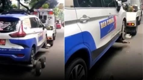 Mobil Bea Cukai Diderek Petugas Dishub Gegara Parkir Sembarangan