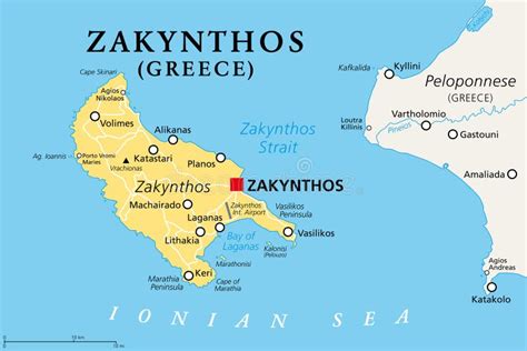 Zakynthos Also Known As Zykinthos Or Zante Greek Island Political