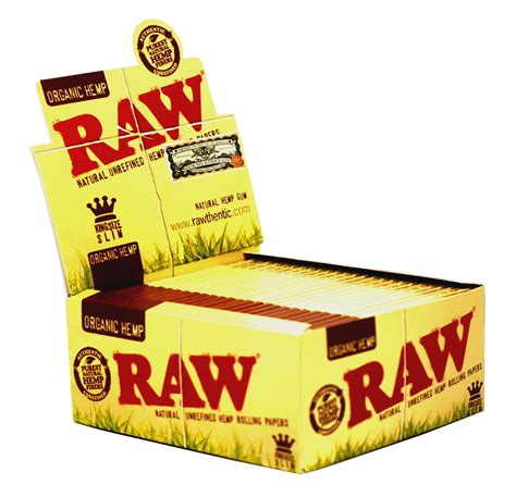 Raw Organic King Size Slim Rolling Papers 50 Packs