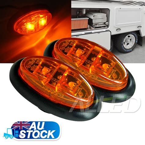 V Amber Led Oval Side Marker Lights