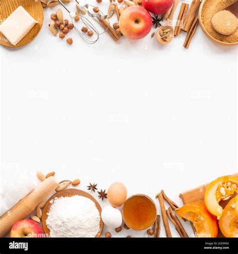 Autumn Baking Background Border Frame Design With Copy Space For Text
