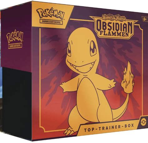 Pokémon Karmesin Purpur Obsidian Flammen Top Trainer Box Glumanda