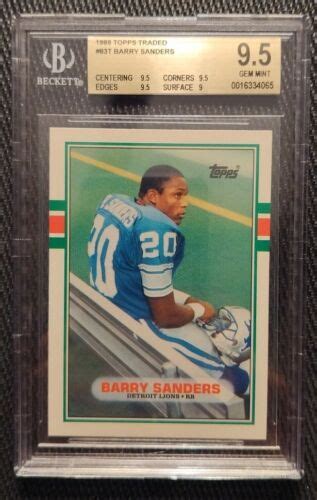 Topps Traded Barry Sanders Rookie Card T Bgs Gem Mint