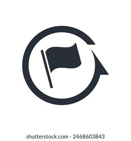 flag movement arrow vector linear icon stock vector royalty