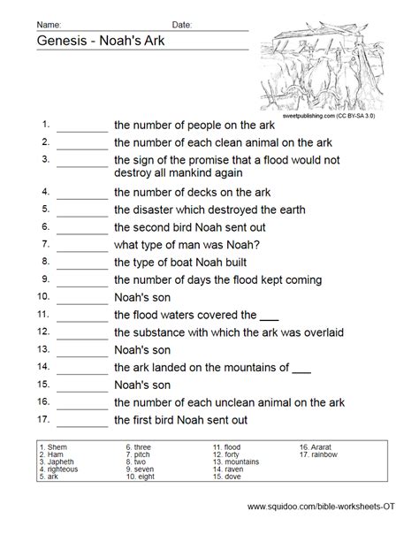 Noah’s Ark Worksheets