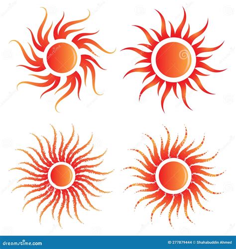 Creative Modern Stylish Sun Logo Set. Stock Vector - Illustration of ...