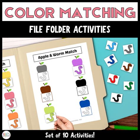 Identical Color Matching File Folder Activities - Set of 10 Activities ...