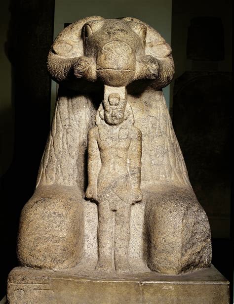 Statue Of Amun In The Form Of A Ram Protecting King Taharqa 690 664 Bc