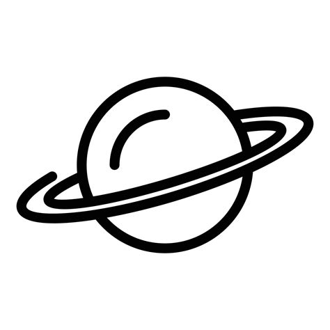 Saturn Planet Icon Outline Vector Rocket Space 14984819 Vector Art At