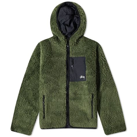 Stussy Sherpa Jacket Olive END