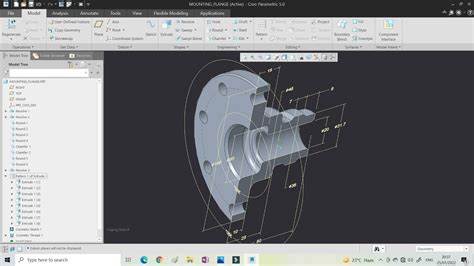 Creo Modeling Tutorial Mounting Flange Modeling In Creo Creo