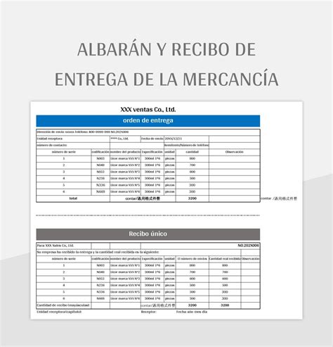 Plantilla De Formato Excel Formulario Sencillo De Recibo Y Albar N De