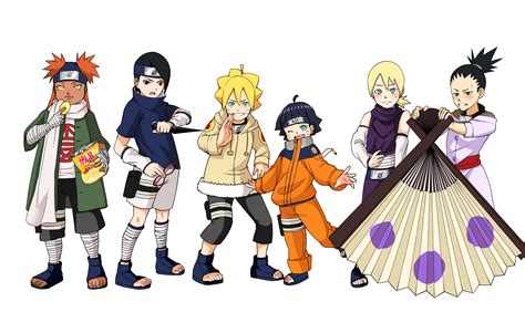 Chocho Sarada Boruto Himawari Inojin And Shikadai By Pixiv Id 5675023 Anime Naruto Naruto