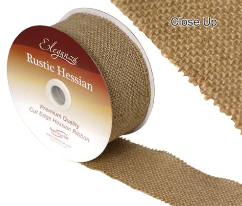 Rustic Hessian Ribbon Natural Cut Edge Mm X M Michael Dark