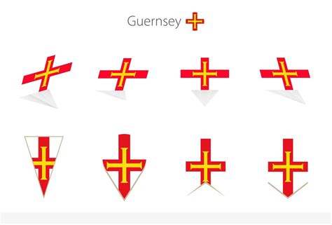 Guernsey National Flag Collection Eight Versions Of Guernsey Vector