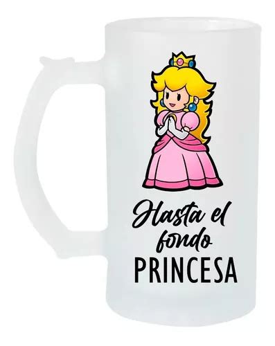 Tarro Cervecero 16oz Hasta El Fondo Princesa Peach Gamer Meses Sin