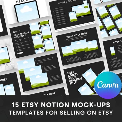 Notion Dashboard Mockup Templates Editable Canva Templates Etsy