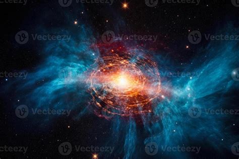 Colorful Energy Supernova Explosion In Space Abstract Background