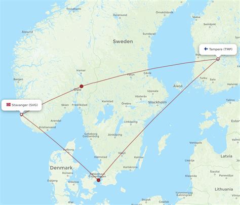 All Flight Routes From Tampere To Stavanger TMP To SVG Flight Routes