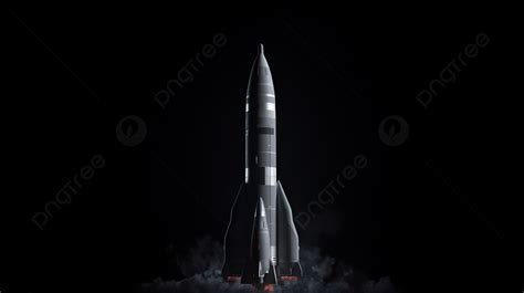 Ejemplo Del Vector De Un Rocket Cohete Negro En El Fondo Blanco The