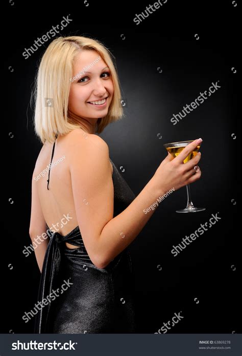 Sexy Smiling Blonde Standing Goblet Stock Photo 63869278 Shutterstock