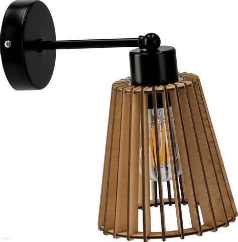 Lampa Berge Lampa Ścienna Kinkiet Loft Edison Drewniana Led Opinie i