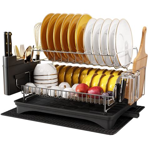 Buy Majalis Large Dish Drying Rack 2 Tier 304 Stainless Steel Dish Rack And Drainboard Set