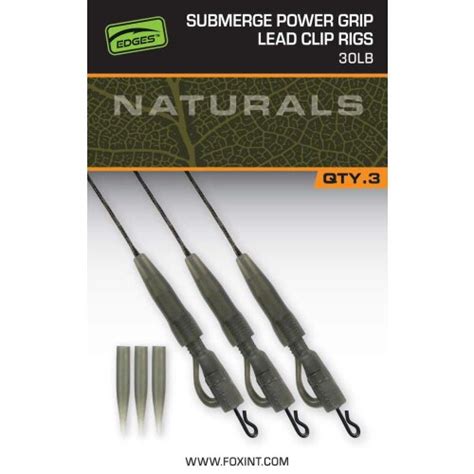 Fox Edges Naturals Submerge Power Grip Lead Clip Leaders