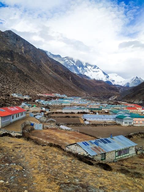 Premium Photo | Village between Mount Everest base camp