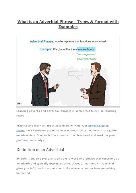 Solution What Is An Adverbial Phrase Types Format With Examples