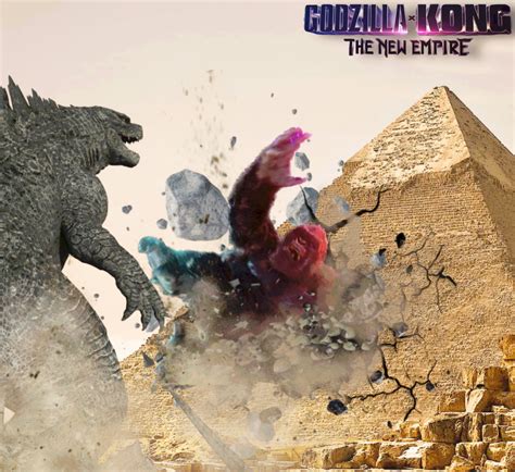 Godzilla Throws Kong Into The Great Pyramids Godzilla Vs Kong Know Your Meme