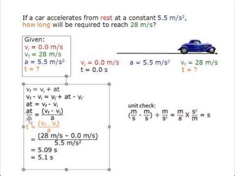 If A Car Accelerates From Rest At A Constant M S How Long Will Be