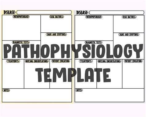 Pathophysiology Nursing Student Template Disease Process Template