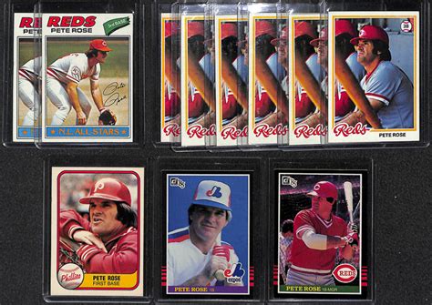 Lot Detail Lot Of Assorted Pete Rose Cards W Topps