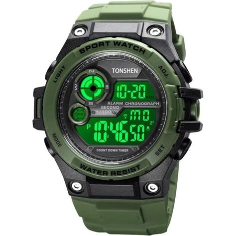 Homme Sport Montre Outdoor Militaire Led Digitale Alarme Chronom Tre