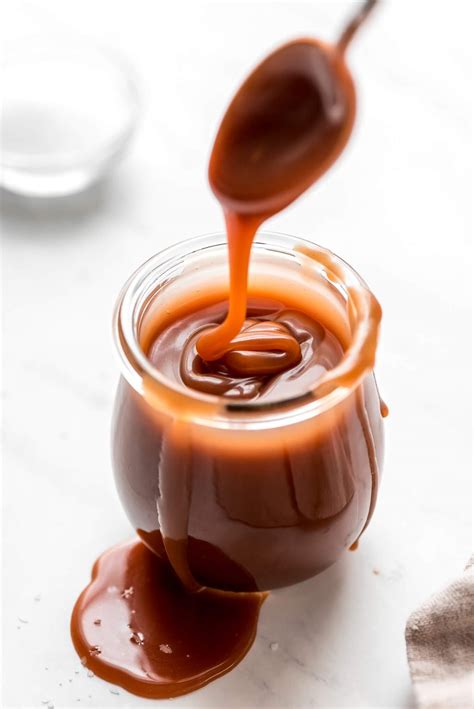 Homemade Salted Caramel Sauce Garnish Glaze