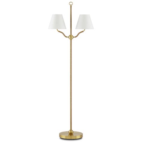 Sirocco Brass Floor Lamp English Elm